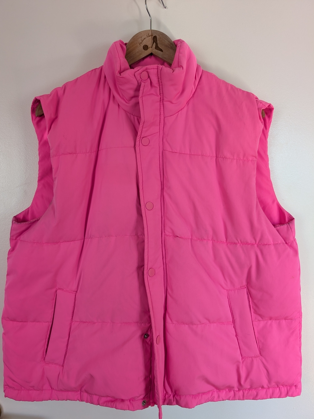 Hot Pink Quilted Puffy Vest